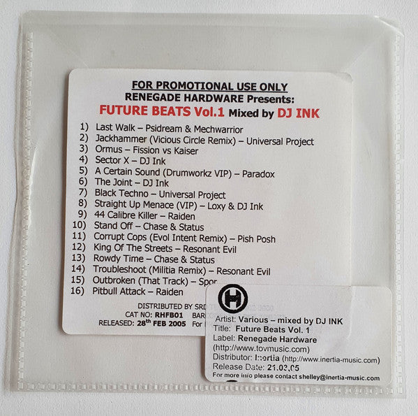 DJ Ink : Future Beats 01 (CD, Comp, Mixed, Promo, Sli)