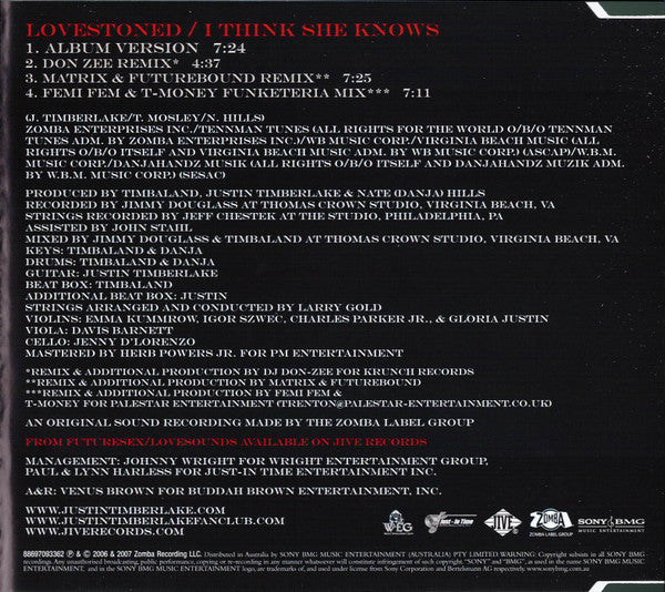 Justin Timberlake : Lovestoned / I Think She Knows (CD, Maxi)