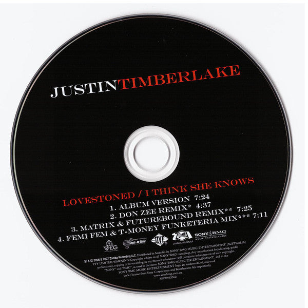 Justin Timberlake : Lovestoned / I Think She Knows (CD, Maxi)