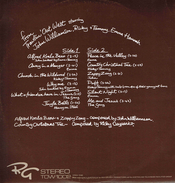 John Williamson, Ricky And Tammy, Emma Hannah : From Travlin' Out West (LP, Album, Gat)