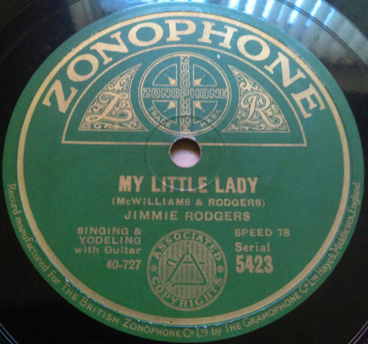 Jimmie Rodgers : My Little Lady / You And My Old Guitar (Shellac, 10")