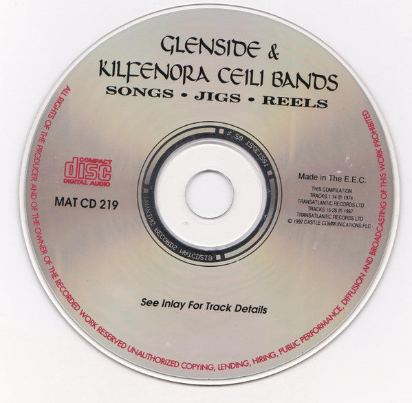 The Glenside Ceili Band & The Kilfenora Ceili Band : Songs, Jigs, Reels (CD, Comp)