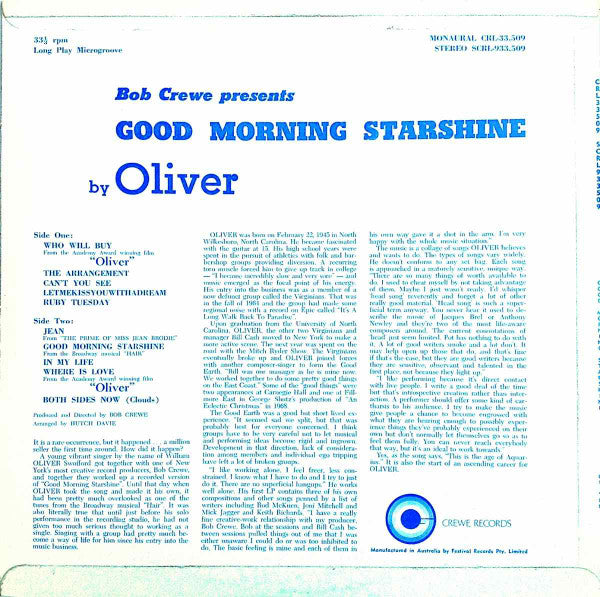 Oliver (6) : Good Morning Starshine (LP, Album)