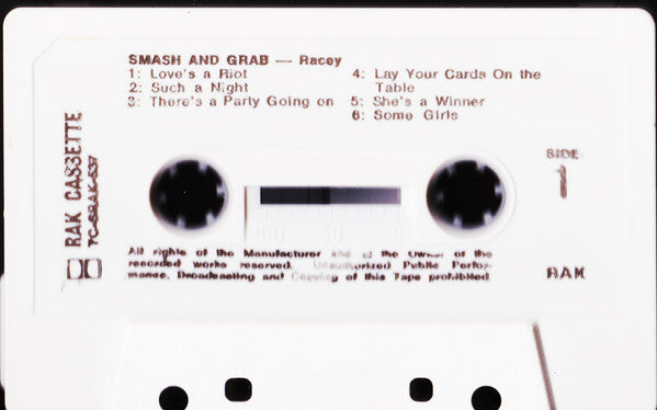 Racey : Smash And Grab (Cass, Album, Dol)