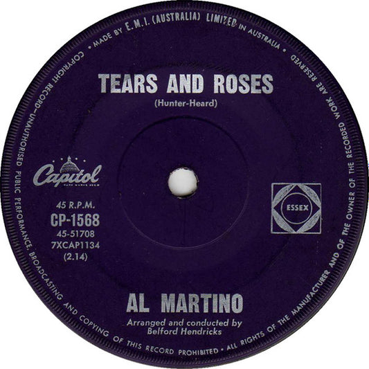 Al Martino : Tears And Roses (7", Single)