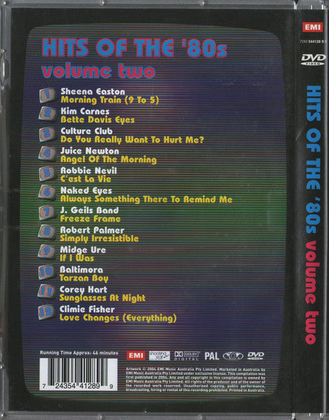 Various : Hits Of The '80s Volume Two (DVD, PAL)
