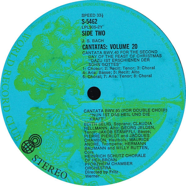 Johann Sebastian Bach : The Great Cantatas Volume 20 (LP, Album, Club)