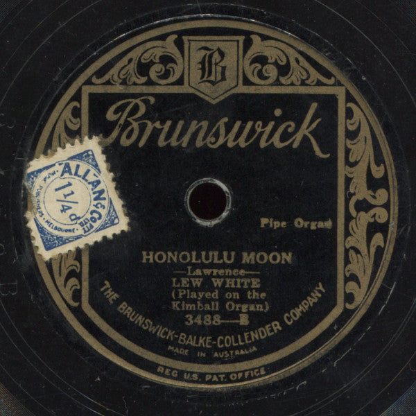 Lew White : Blue Skies / Honolulu Moon (Shellac, 10")