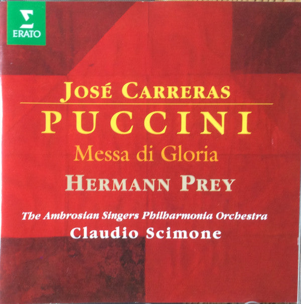 José Carreras, Hermann Prey, The Ambrosian Singers, Philharmonia Orchestra, Claudio Scimone, Giacomo Puccini : Messa Di Gloria (CD, Album, RP)