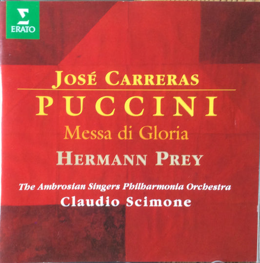 José Carreras, Hermann Prey, The Ambrosian Singers, Philharmonia Orchestra, Claudio Scimone, Giacomo Puccini : Messa Di Gloria (CD, Album, RP)