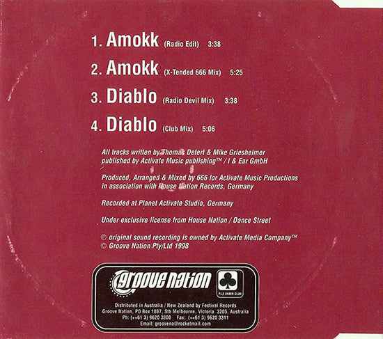 666 : Amokk / Diablo (CD, Maxi)