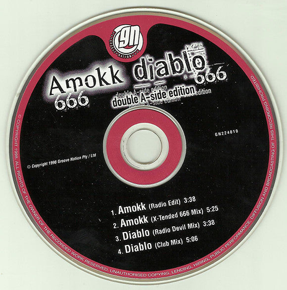 666 : Amokk / Diablo (CD, Maxi)