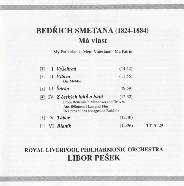 Bedřich Smetana, Royal Liverpool Philharmonic Orchestra, Libor Pešek : Má Vlast (CD)