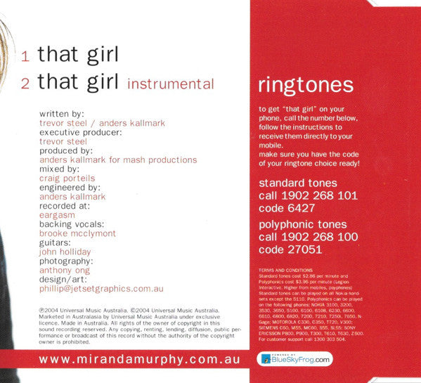 Miranda Murphy : That Girl (CD, Single, Ltd)