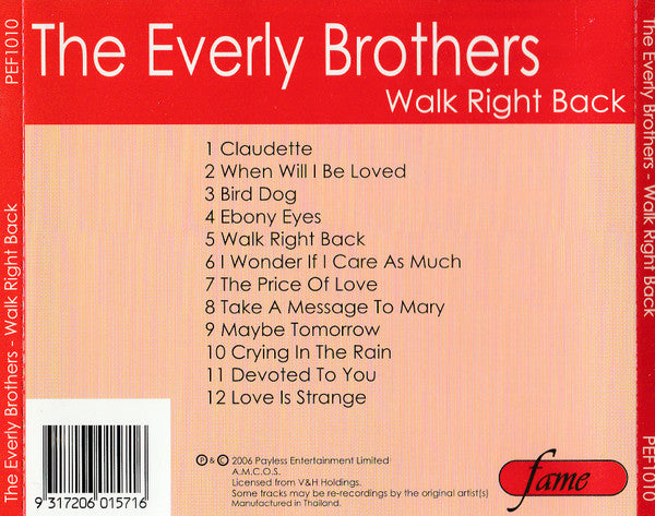 The Everly Brothers* : Walk Right Back (CD, Comp)