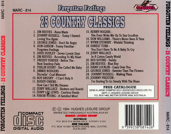 Various : Forgotten Feelings 25 Country Classics (CD, Comp)