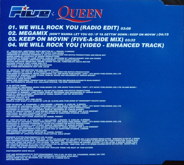Five + Queen : We Will Rock You (CD, Single, Enh)