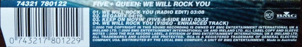 Five + Queen : We Will Rock You (CD, Single, Enh)