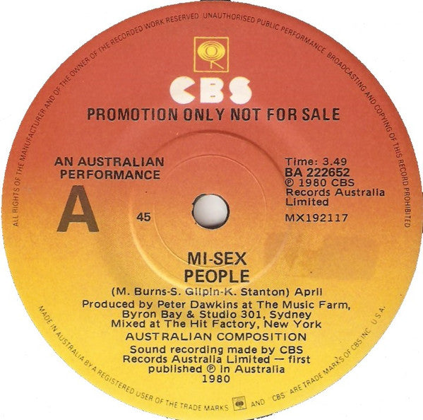 Mi-Sex : People (7", Single, Promo)