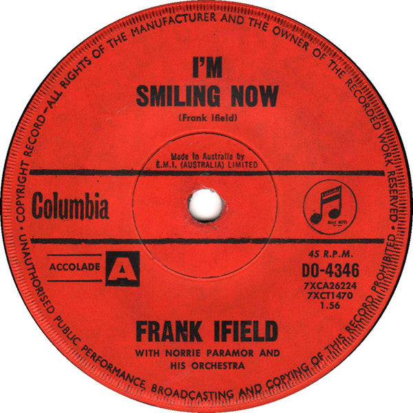 Frank Ifield With Norrie Paramor And His Orchestra : The Wayward Wind (7", Single)