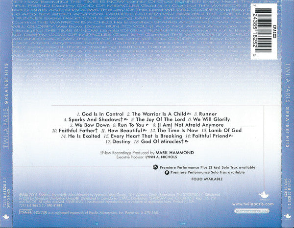 Twila Paris : Greatest Hits (HDCD, Comp)