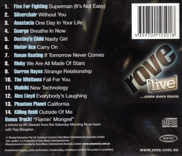 Various : Rove [Live]...Some More Music (CD, Comp)