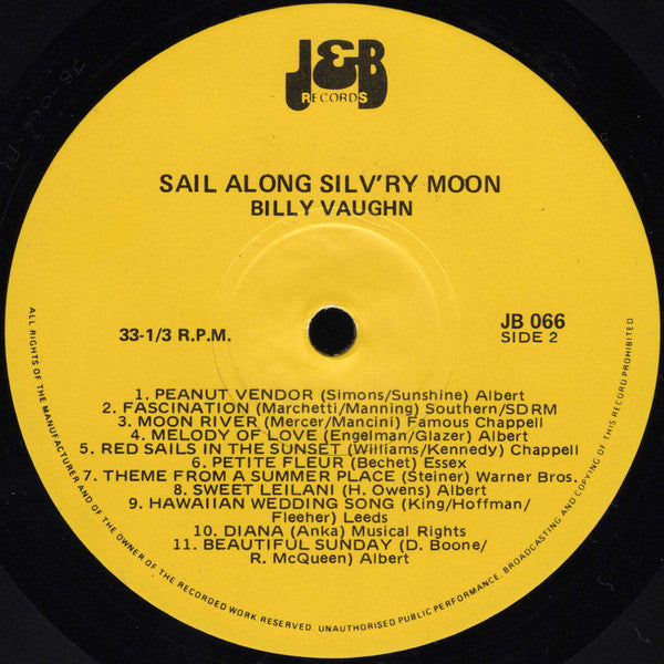 Billy Vaughn And His Orchestra : Sail Along Silv'ry Moon (LP, Comp)