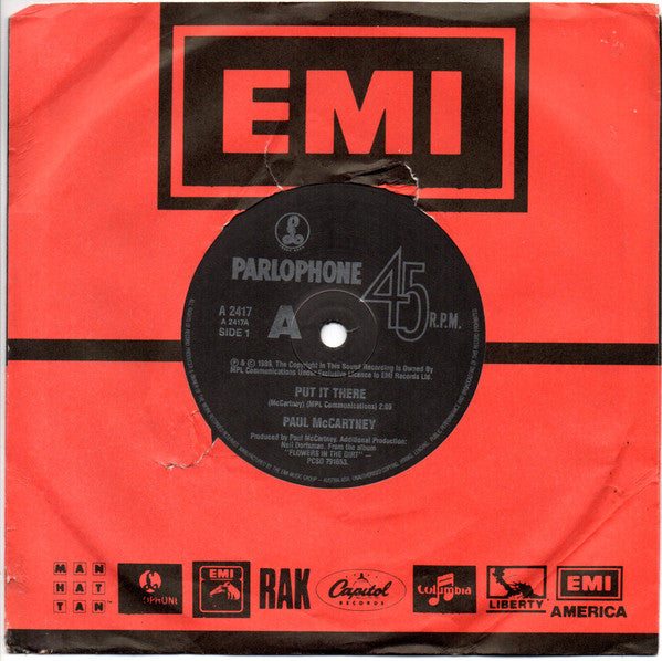 Paul McCartney : Put It There (7", Single)