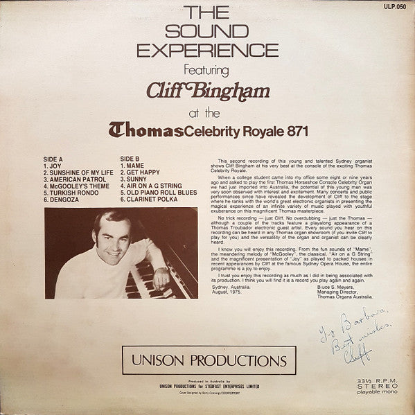 Cliff Bingham : The Sound Experience (LP, Album)