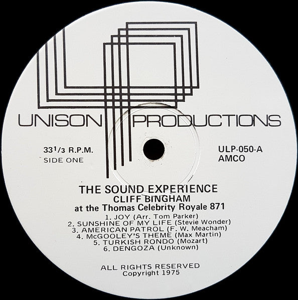 Cliff Bingham : The Sound Experience (LP, Album)