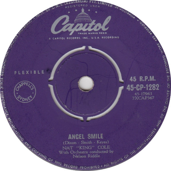 Nat "King" Cole* : Angel Smile (7", Single)