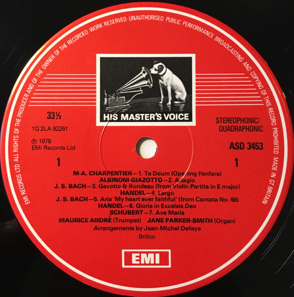 Maurice André · Jane Parker-Smith : Music For Trumpet & Organ (LP, Album, Quad)