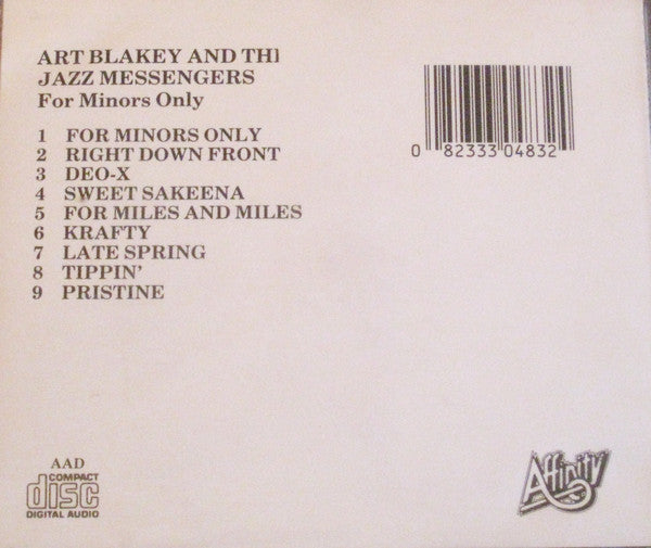 Art Blakey & The Jazz Messengers : For Minors Only (CD, Album)