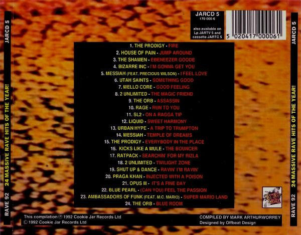 Various : Rave 92 - 24 Massive Rave Hits Of The Year! (CD, Comp, Mixed)