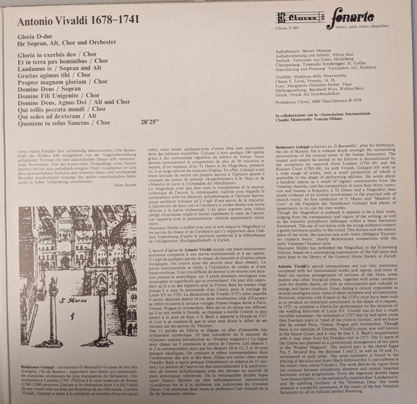 Baldassare Galuppi / Antonio Vivaldi : Magnificat / Gloria (LP)