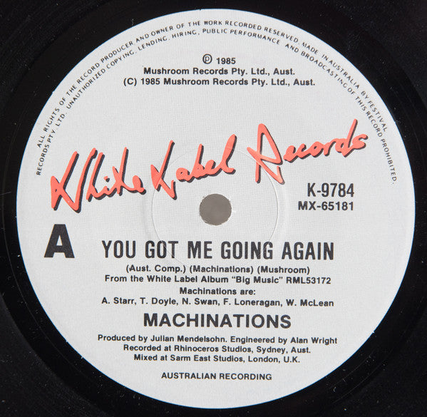 Machinations : You Got Me Going Again (7", Single)
