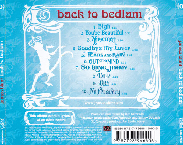 James Blunt : Back To Bedlam (CD, Album)