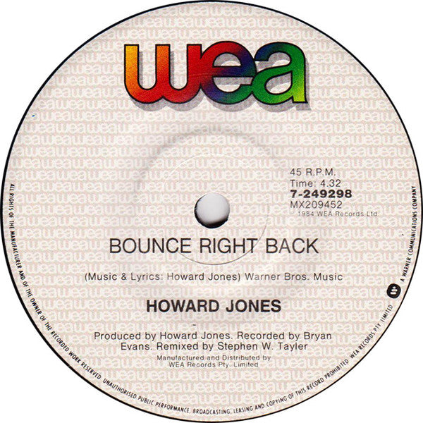 Howard Jones : Like To Get To Know You Well (7", Single)