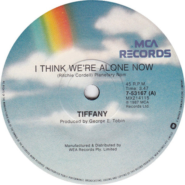 Tiffany : I Think We're Alone Now (7", Single)