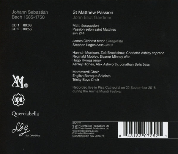 Bach*, Gardiner* : St Matthew Passion (2xCD)