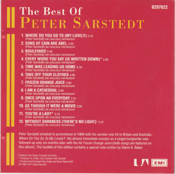 Peter Sarstedt : The Best Of Peter Sarstedt (CD, Comp, D.A)