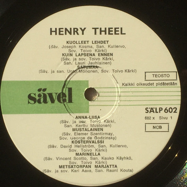 Henry Theel : Henry Theel (LP, Comp)