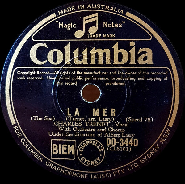 Charles Trenet : En Ecoutant Mon Coeur Chanter / La Mer (Shellac, 10")
