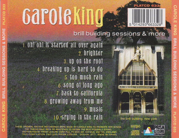 Carole King : Brill Building Sessions & More (CD, Comp, RM)