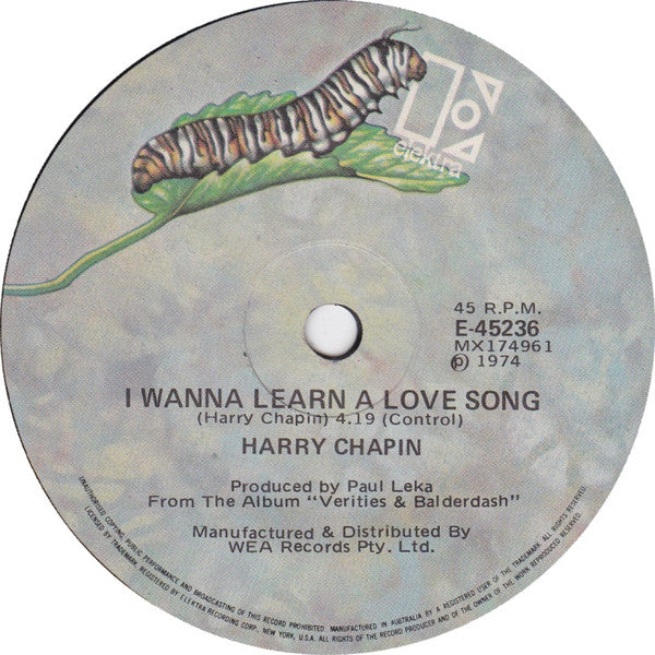Harry Chapin : I Wanna Learn A Love Song (7", Single)