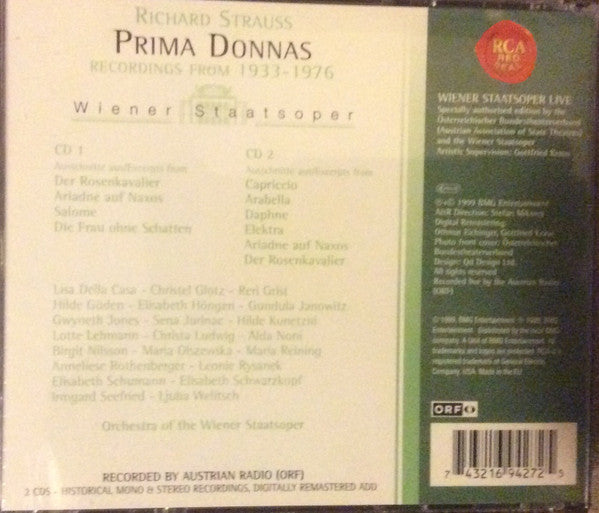 Wiener Staatsoper* : Prima Donnas, Recordings From 1933-1976 (2xCD, Album)
