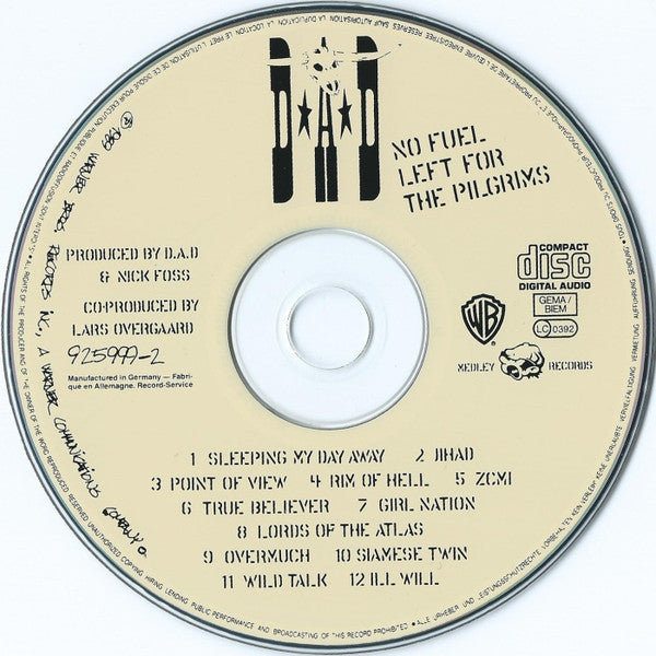 D-A-D : No Fuel Left For The Pilgrims (CD, Album, RE)