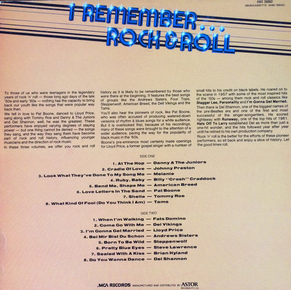 Various : I Remember Rock & Roll Volume Two (LP, Comp)