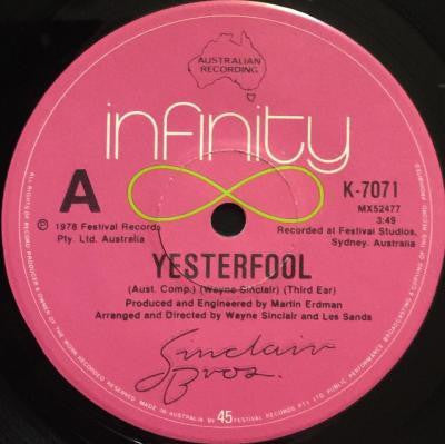 Sinclair Bros. : Yesterfool (7", Single)