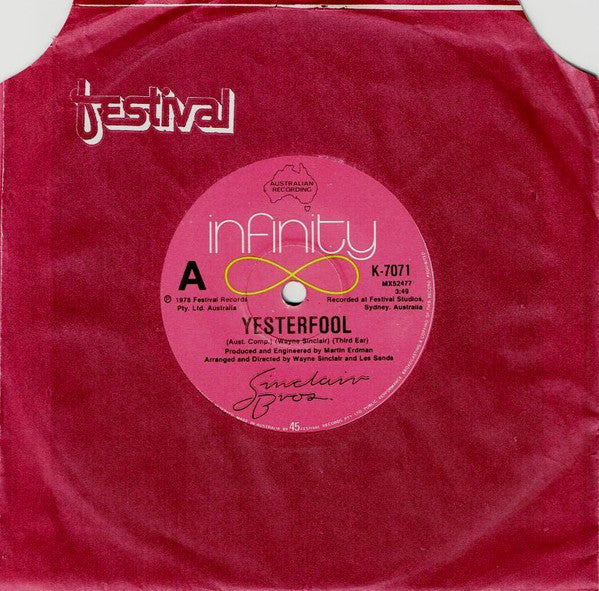 Sinclair Bros. : Yesterfool (7", Single)
